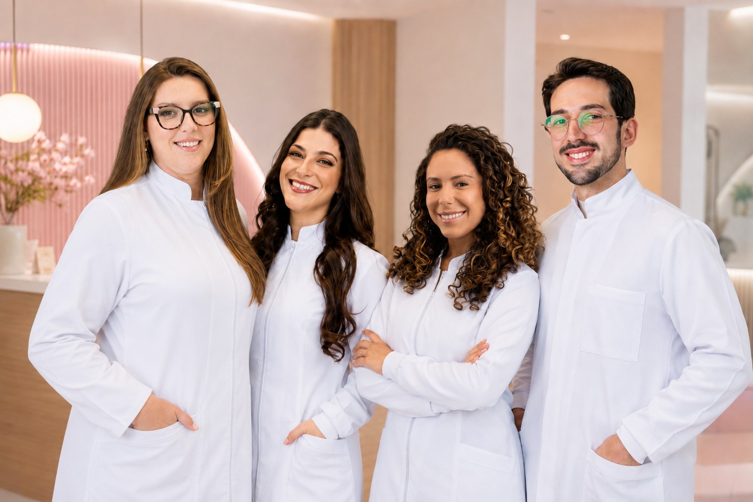 Foto da equipe na unidade