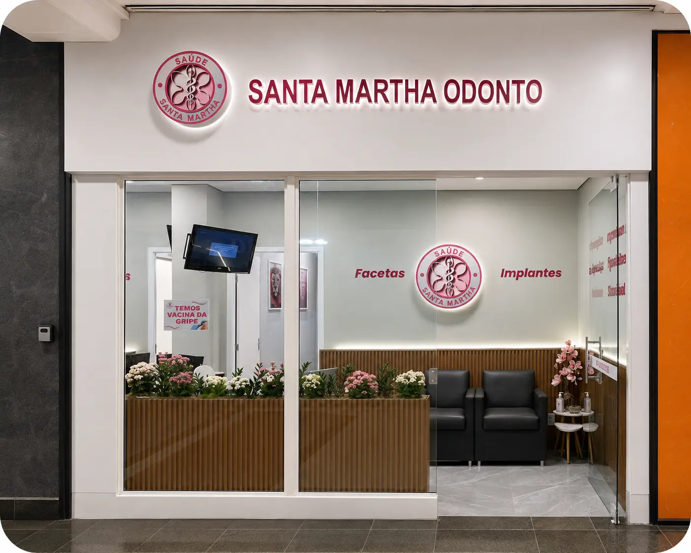 Fachada da unidade Saúde Santa Martha no Shopping Iguatemi